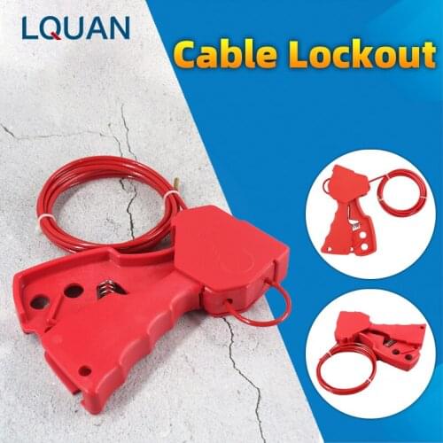 Original Cable Lockout Industrial Equipment Electrical Valve Shutdown Lock Universal Cable Safety LOTO Device Length 2m