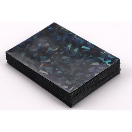 100 PCS/LOT Black Broken Gemstone Glass Laser High End Film Card Sleeves Diamonds Idol Photo Holographic Protector Cover 66x91mm