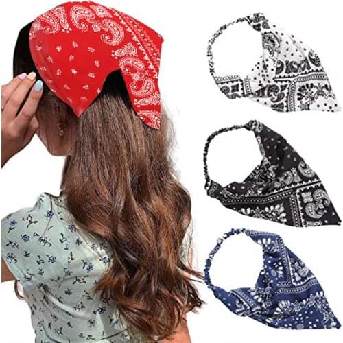 Fashion Floral Print Scrunchies Hair Scarf Triangle Bandanas Cute Turban Headwrap Headbands Women Hair Accessories