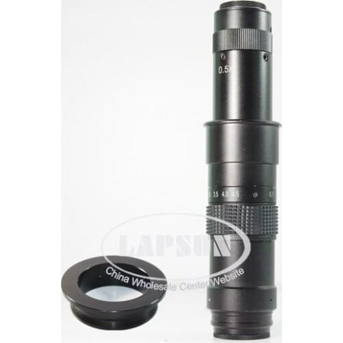 Adjustable 180X Magnification Parallel light Zoom C-mount Lens 4.5X Adapter for Industry Microscope Camera Eyepiece Magnifier