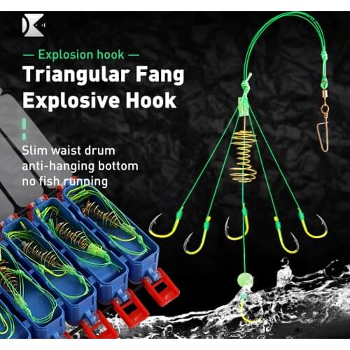 4Pcs/Set High Carbon Fishing Hooks Fishing Feeder Bomb Proof Hanging Explosion Hook Bait Cage Fishing Explosion Hooks