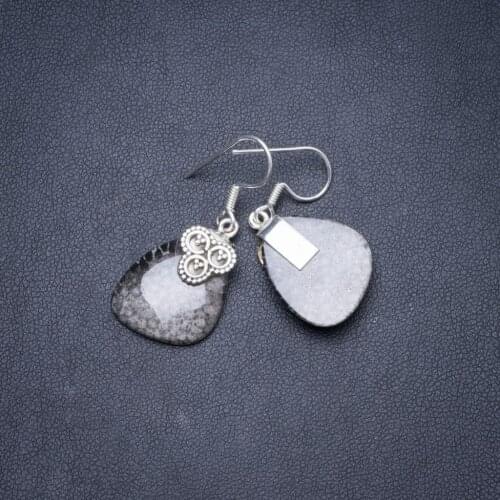 Natural Turritella Handmade Unique 925 Sterling Silver Earrings 1.5" Y1764