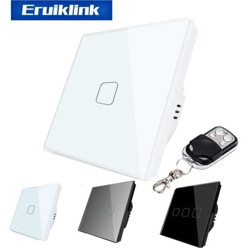 EU UK Smart Wall Light Switch Glass Panel Touch 123 Gang 433MHZ Wireless Remote Control Smart Home Works with Broadlink RM4 Pro