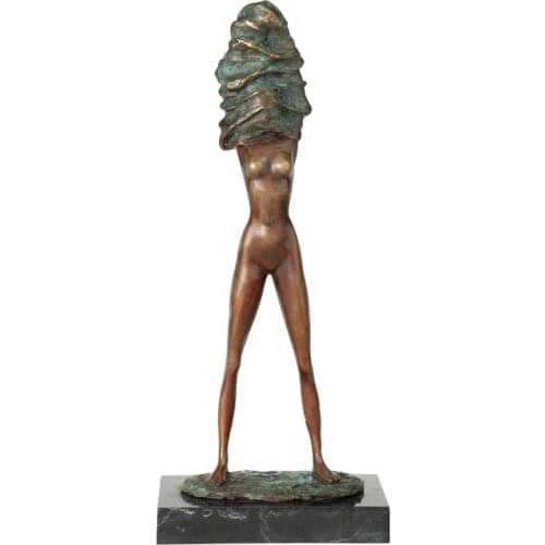 Sexy Stripping Girl Bronze Statue Modern Western Nude Hot Female Sculpture Erotic Figurine Art Decor