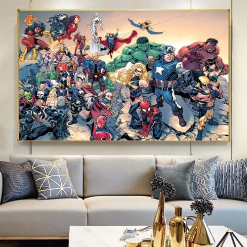 Superhero Marvel Avengers Comics Superhero Sky Wall Art Canvas Painting Posters and Prints Wall Art Picture Cuadros Home Decor