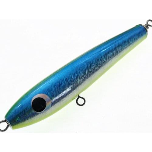 SWOLFY 2PCS Topwater Wooden Stickbait GT Surface Trolling Lure 57G/17.5CM Clown fish hard lure Deep Sea Pencil Fishing lure