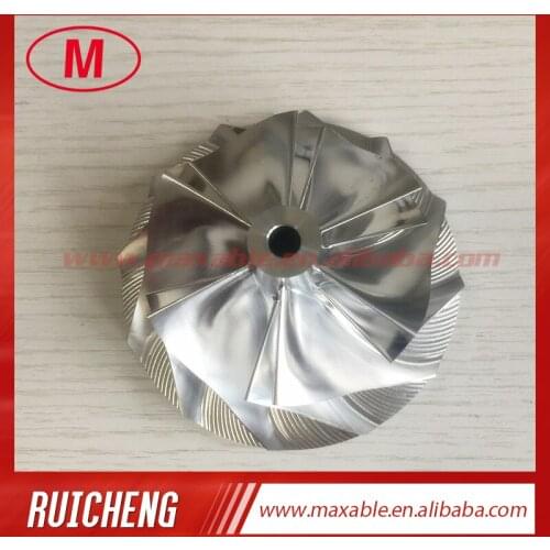 T04E 52.84/76.07mm 6+6 blades turbo billet/milling/alumimun 2618 compressor wheel