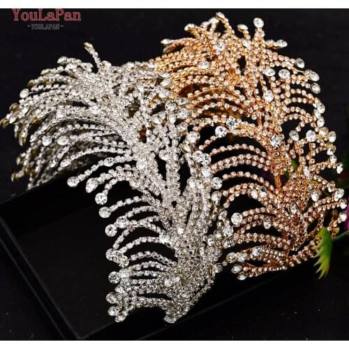 YouLaPan HP378 Fashion Rhinestones Tiaras Headbands Handmade Diamond Bridal Hairbands Women Wedding Hair Accessories Jewelry
