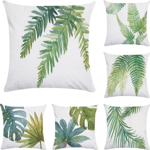 Tropical Leaves Cushion Cover Palm Leaf Pillow Cases Polyester Car Decorative Pillowcase Large floor Home Throw Pillows CR022