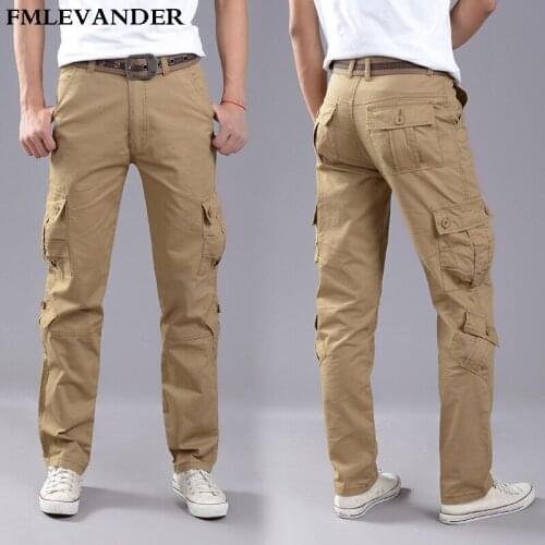 Plus Size 42 High Quality Cargo Pants Military Style Cotton Many Pockets Stretch Man Casual Trousers