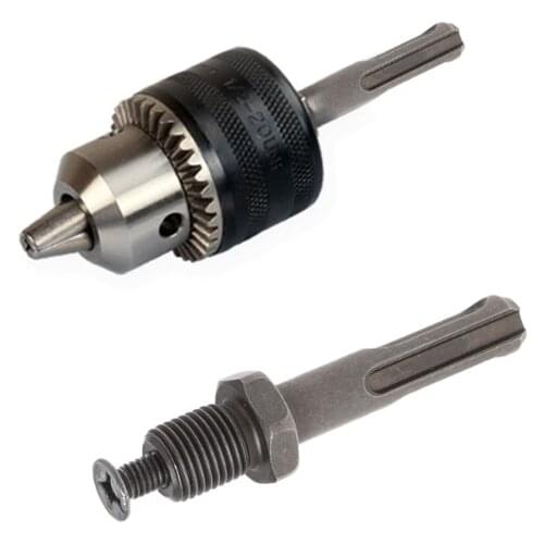 12mm Thread Dia SDS Plus Round Shank Drill Chuck Adapter Connector Gray