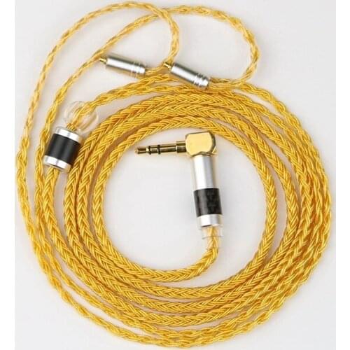 3.5mm Silver Plated 16-core Braided Headset Upgrade Cable Line MMCX A2DC IM IE80 0.78 2 Pin Audio Cable for ATH Shure Sennheiser