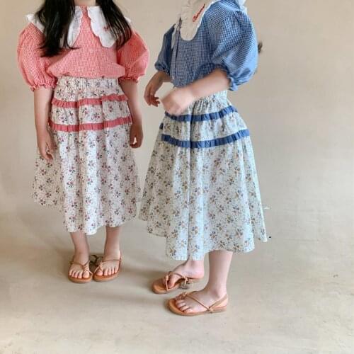 2021 new style girls floral skirt summer fashion cotton girls skirt girls clothes