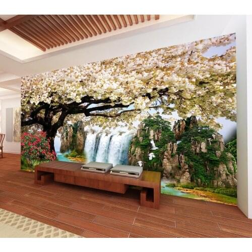 Beibehang custom papel de parede 3D mural wall papers home decor Dreamy cherry tree wallpapers for living room home decoration