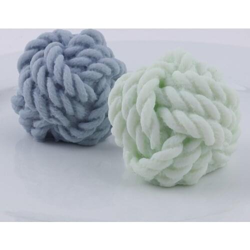 3D Silicone Woolen Ball Design Candle Molds Korean Candle Mold Handmade Soy Candles Making Aroma Gypsum Wax Soap Decoration Mold