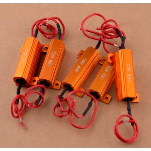 5Pcs/Set Car 50W 6ohm LED Bulb Light Hyper Flash Blinker Blink Load Resistor Turn Signal Auto Daytime Running Lamp