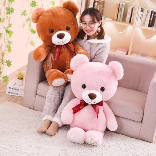 70cm/100cm Kawaii Teddy Bear Plush Toys Soft Cartoon Animal Brown/Pink Bear Stuffed Doll Best Gifts for Girlfriends Lovers Kids