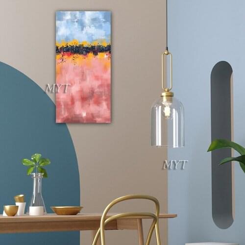 Bule Pink 100% Handpainted Art Abstract Oil Paintings Modern Painting Canvas For Living Room Wall Art Modern Home Decor No Frame