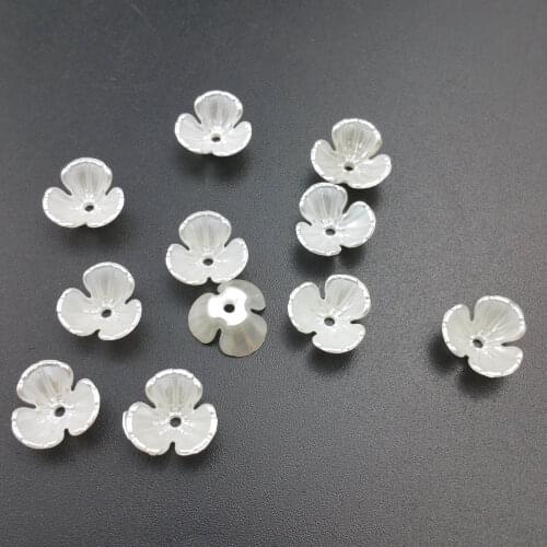 50pcs/Lot 10mm Trefoil Flower Loose Spacer Bead Caps Cone End Beads Cap Filigree For DIY Jewelry Finding Making