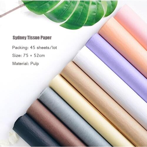 New Floral Tissue Paper Bouquet Wrapping Solid Art Craft Paper Florist Packaging Materials Supplies Party Decoration 72*52CM