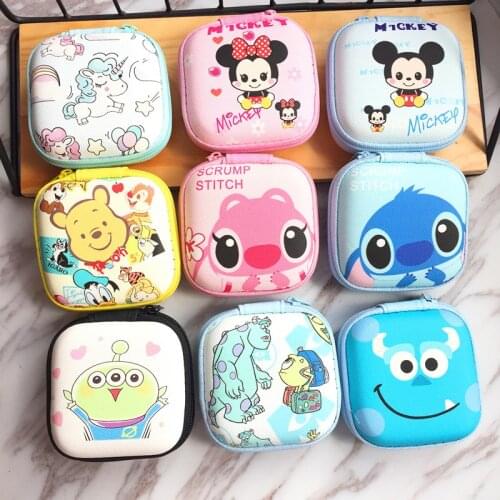 Disney children cartoon Coin PU purse Mickey Mouse lovely coin bag girl boy gift handbag storage key headset bag kid box packet