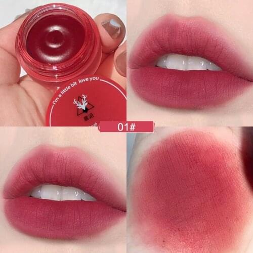 Gellas Jar Lip Mud Velvet Lipstick Comesti Matte Lip Glaze Canned Lip Cream Easy To Wear Lip Gloss Longlasting Lip Makeup TSLM2