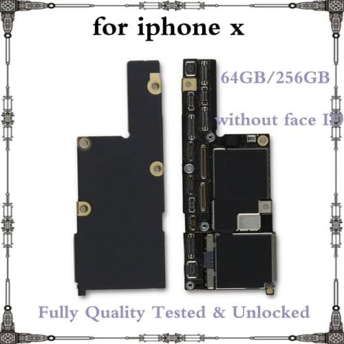 Good Working Full unlocked motherboard for iphone X without face ID 100% Original IOS system logic board 64GB 256GB mainboard