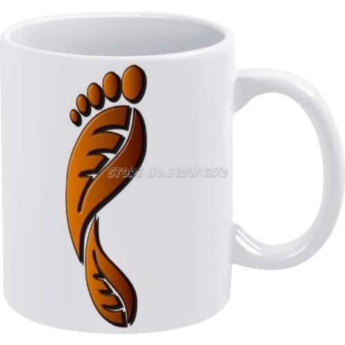 Barefoot Coffee Mugs Ceramic Tea Cup Milk Mug Warmer Personalized Friends Birthday Gift Eco Footprint Foot Barefoot Five Fingers