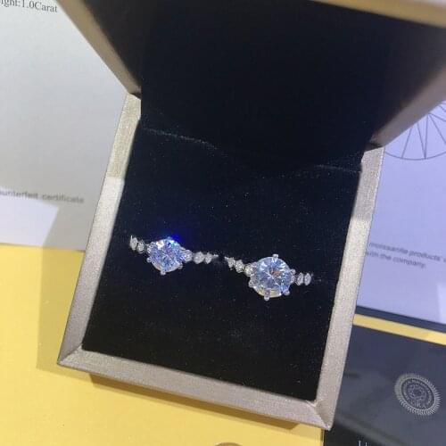 Moissanite Gemstone S925 Sterling Silver color Ring for Women Silver 925 Jewelry Anillos De Bizuteria Joyas Ring