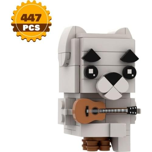 Moc Animal Crossed Mini Dog Brickheadz Building Block Animal Guitar Doll Singer Model Popular Game Blocks Children Boy Toy Gift