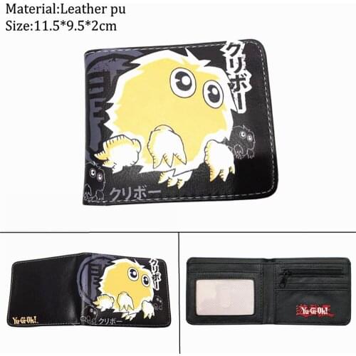 Anime Duel Monsters PU Wallet Short Bifold Boys Girls Photo Card Holder Layers Cartoon Unisex Coin Zip Pocket Casual Print Purse