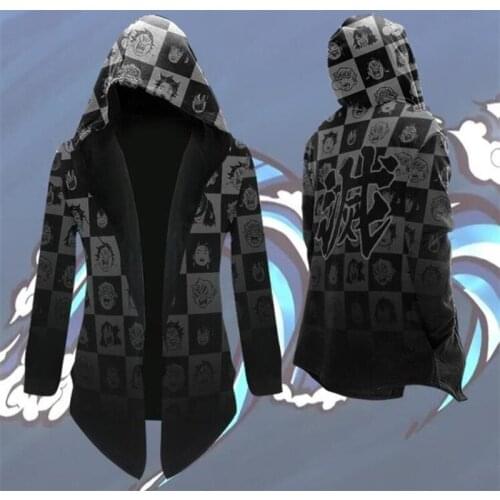 Anime Demon Slayer Kimetsu No Yaiba Tanjiro Kamado Cosplay Costume Men Kimono Plus Size Jackets cloak Halloween Party For Women