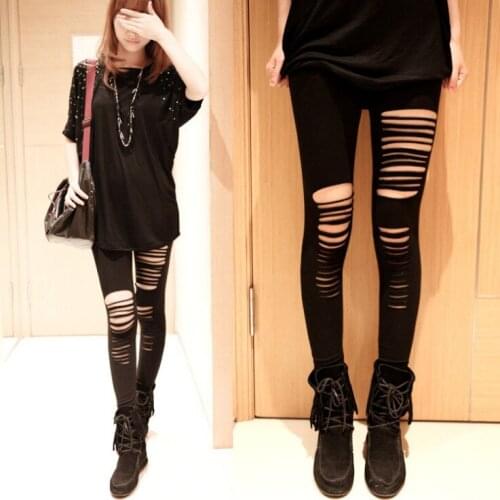 American and European cross - binding leather leggings mesh nine pants 3pcs/lot