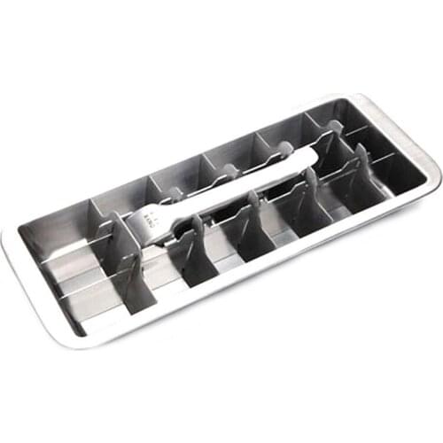 Lever-Style Ice Tray, 2 in 1 Stainless Steel Ice Making Mold and Ice Cracker