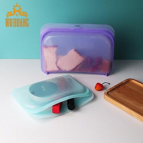 Reusable silicone food fresh-keeping bags, , freezers and microwave ovens to heat food bags