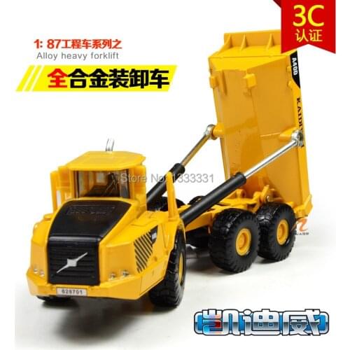 KDW alloy Engineering Vehicle model children toy cars 1:87 six wheels loading unloading truck heavy fork lift similar as siku