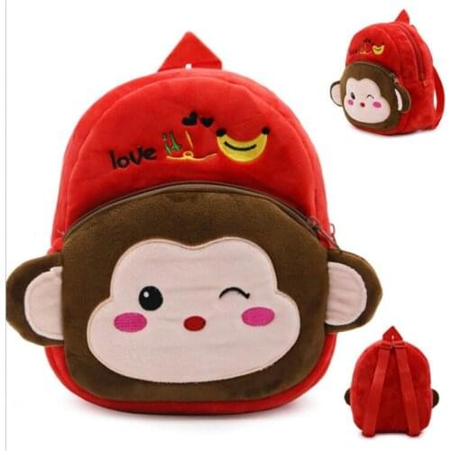 Fashion Children Bags 3D Cartoon Print Plush Kids Backpack Kindergarten Boys and Girls School Bags Mini Backpack Book Bag