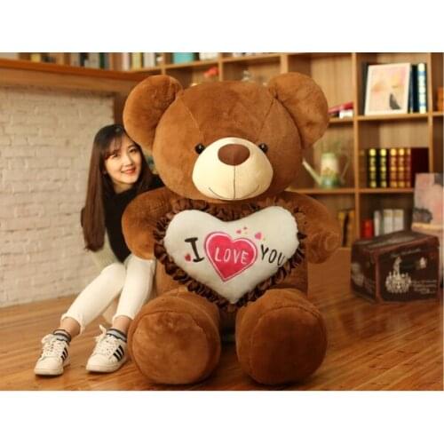 Stuffed fillings toy huge 160cm lovely brown teddy bear plush toy I love you bear soft doll hug pillow gift b0596