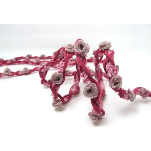 Braided Niva Rococo Trim with Faux Suede Leather|Braided Twine|Twisted Cord|Headband Trim|Vine Trim|Floral Decorative Ribbon