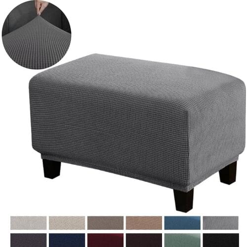 All-inclusive Stool Protector Rectangular Ottoman Chair Cover Elastic Home Footrest Stool Cover Slipcover Sofa Chair Covers