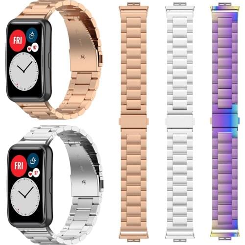 Metal Strap For Huawei Watch Fit Wrist Band For Huawei Fit Smart Watch Bracelet Replacement Stainless Steel Strap Adjustable