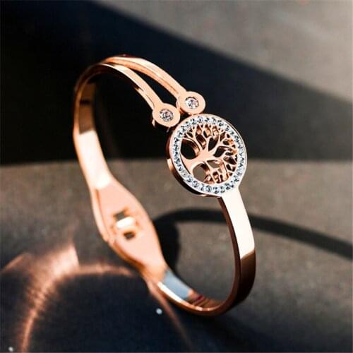 Luxury Female White Crystal Stone Bracelet 925 Sterling Silver Chain Bracelets For Women Charm Tree Of Life Wedding Bracelet