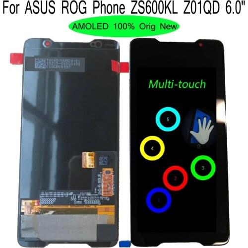 Shyueda AMOLED 100% Orig New A+ 6.0" For ASUS ROG Phone ZS600KL Z01QD LCD Display Touch Screen Digitizer Assembly Parts
