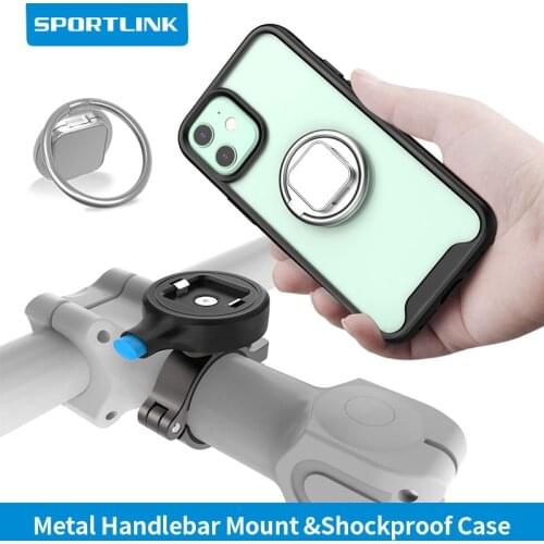 Metal Bike Phone Holder Motorcycle Bicycle Cell Phone Mount for iPhone 12/12 Pro Max Shockproof Case Sturdy Cycling Accessories