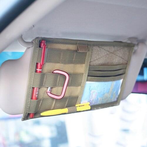 Tactical MOLLE Car Sun Visor Bag Truck Vehicle Visor Panel Organizer CD Bag Holder Pouch Auto Accessories