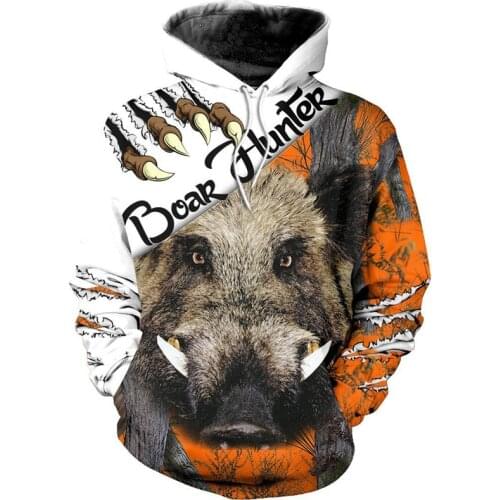 Boar Rhinoceros Dog Hunting Rabbit 3D Print Men Hooded Hoodies Hunting Hunter Women Sweatshirts Casual Hip Hop Shirt Clothing