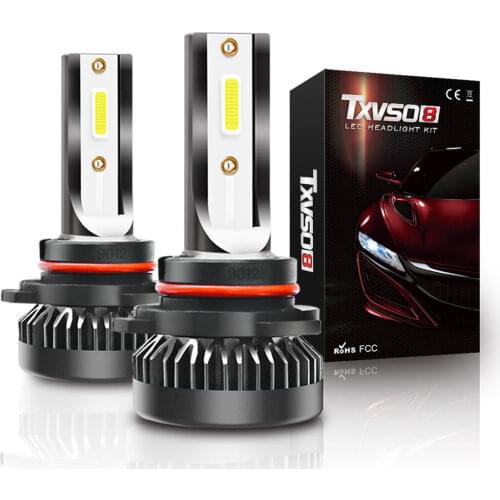 TXVSO8 9012 HIR2 H4 Led Headlights 80W Mini Auto 9012 Diode Lamps for Car 12V 6000K White Led Lights luces led para auto
