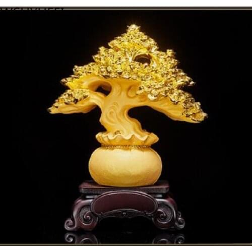 Golden Lucky Money Golden Chinese Style Resin Statue Home Decor Porch Ornament Living Room Decorations Birthday Present Crafts