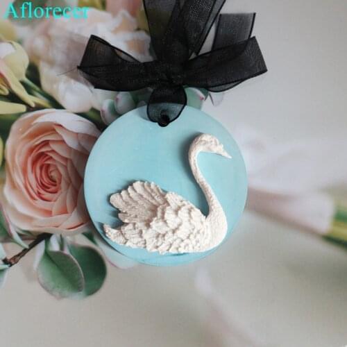 1 set 3D swan plaster mold suitable for making concrete wall decor Fridge magnet mould diy Aroma Gypsum Epoxy