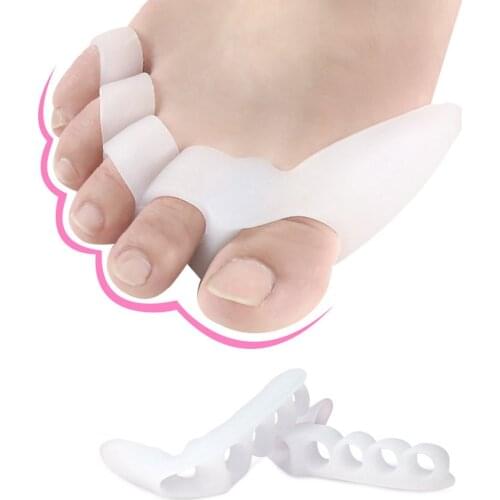 1pair Silicone Toe Separators Bunion Correctors Hallux Valgus Corrector Foot Finger Splitter Thumb Spacer Feet Spreader